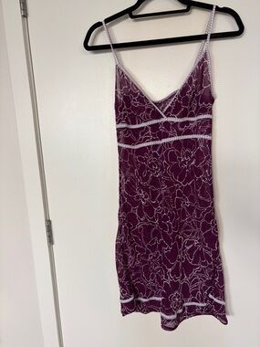Sheer Purple Floral Slip Dress